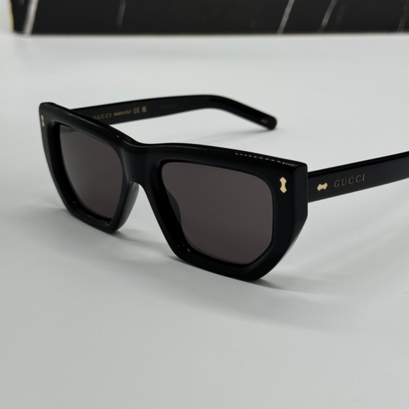 NEW GG1520S 001 GUCCI BLACK GREY GEOMETRIC WOMEN GUCCI SUNGLASSES - Picture 7 of 13